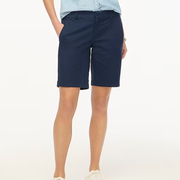 J.Crew Navy Blue Frankie 9” Bermuda Shorts - Picture 1 of 6